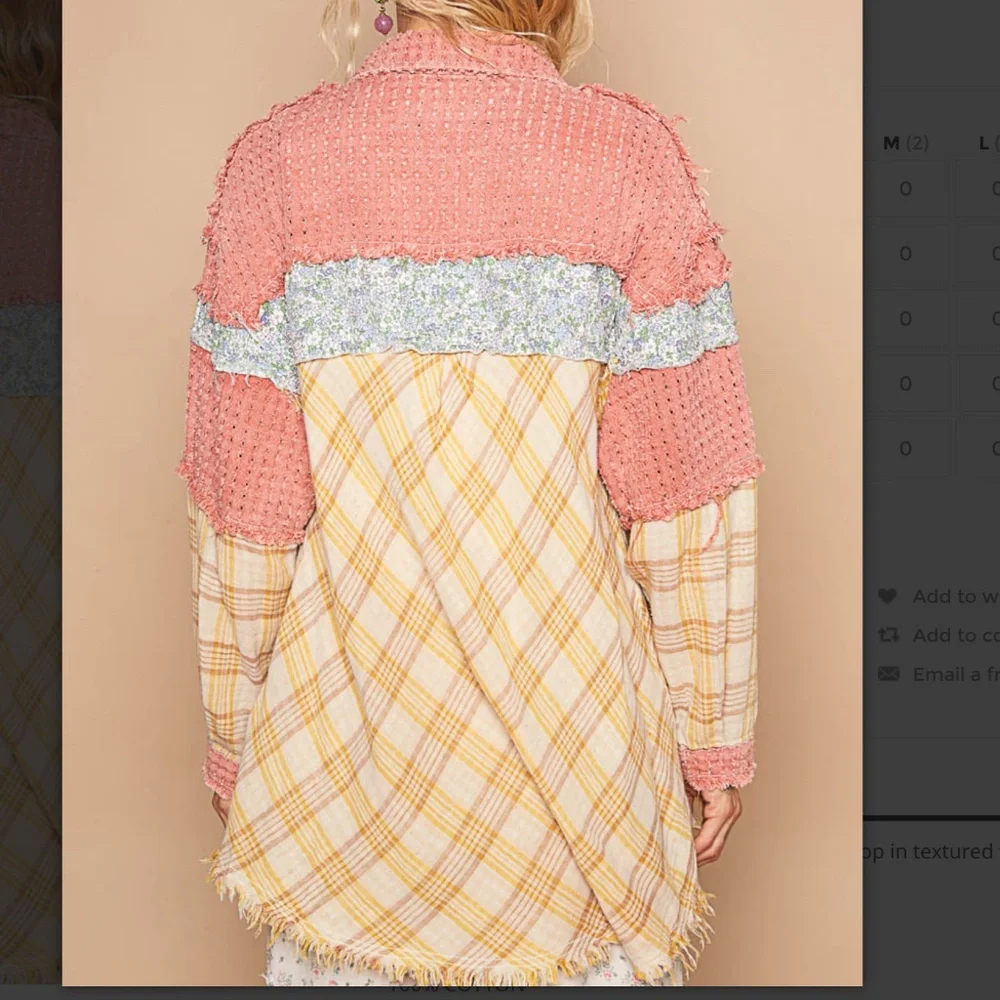 POL “ Sicily “ POL Textured Twill Shirt with Floral Patch Detail 72 - Picture 8 of 9